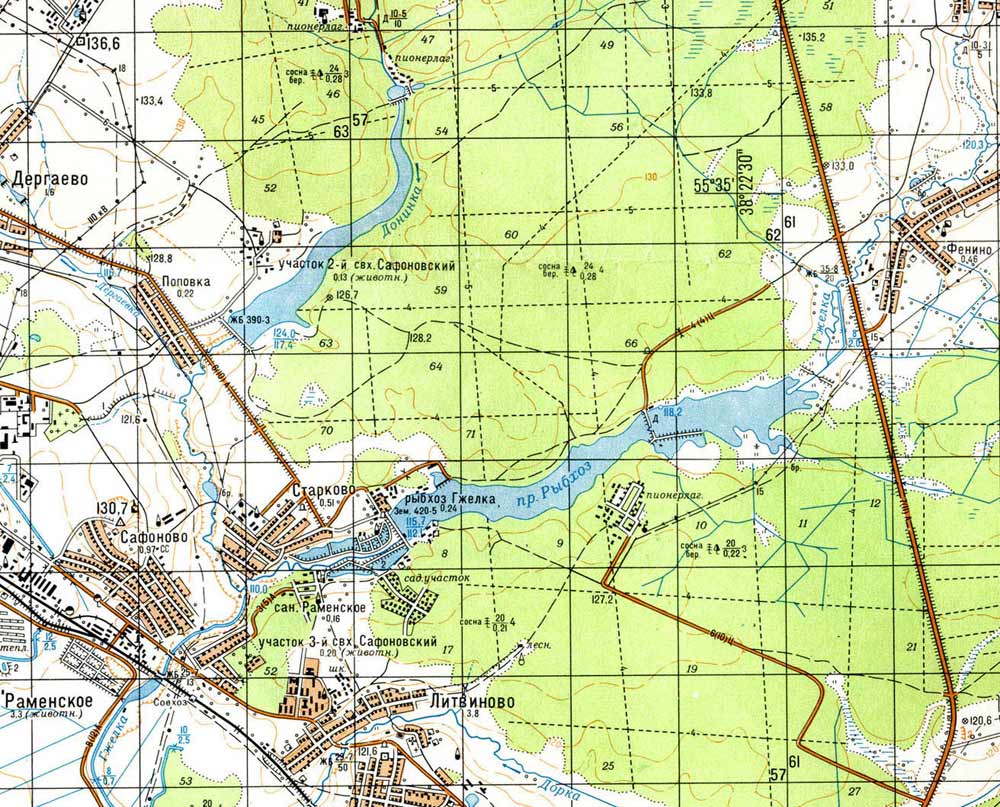 Рыбхоз гжелка карта прудов